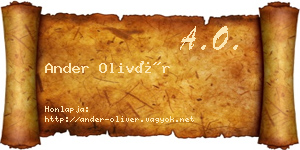 Ander Olivér névjegykártya